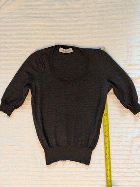 Yves Saint Laurent Charcoal Scoop Neck Pullover